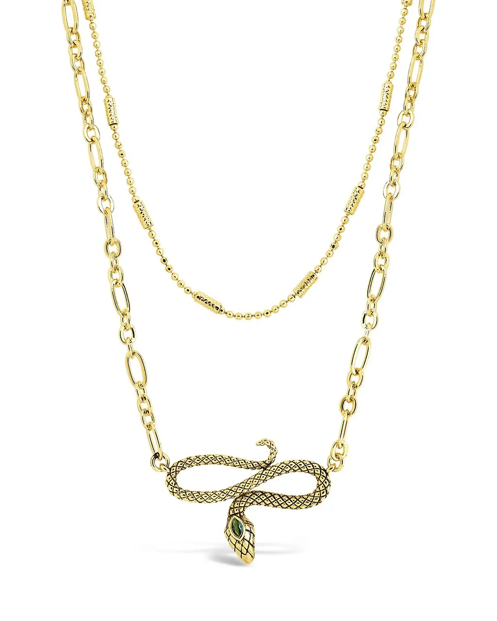 Linked Snake Layered Necklace by Sterling Forever