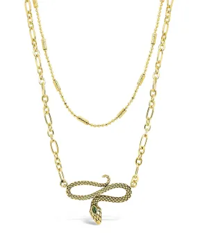 Linked Snake Layered Necklace by Sterling Forever