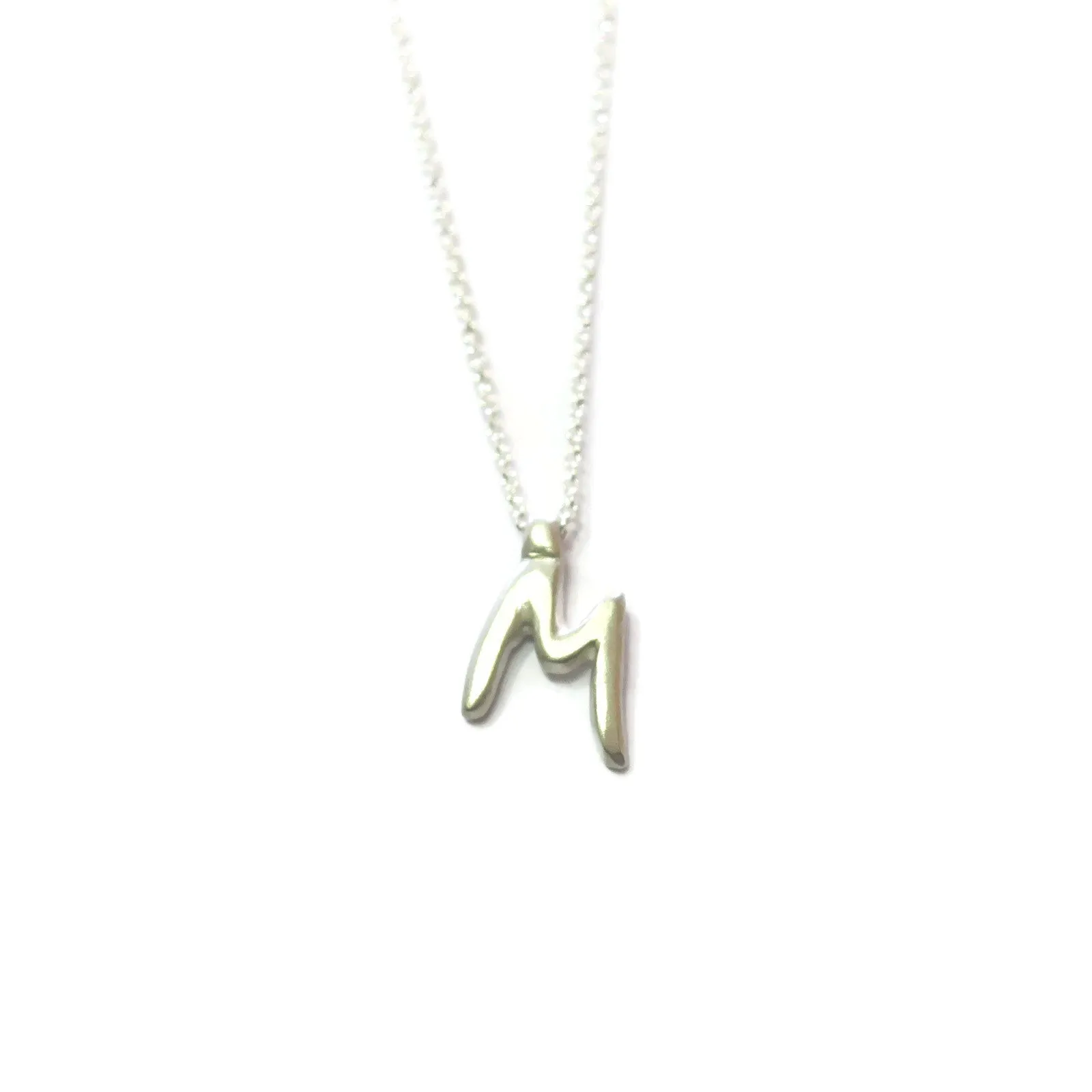 M - handwritten letter necklace