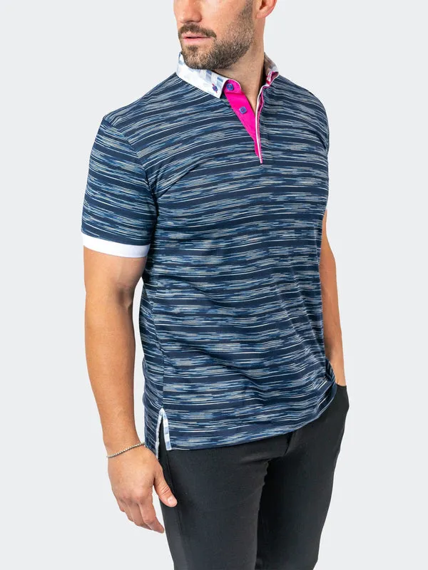 Maceoo Stretch Short-Sleeve Polos | Polo MozartDash 21 Blue