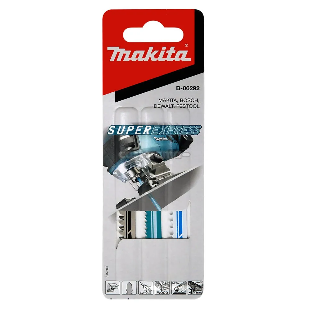 Makita B-06292 Super Express Assorted Jigsaw Blades Pack of 3