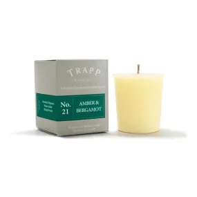 No. 21 Amber & Bergamot - 2oz. Votive Candle