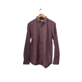 Old Navy Men's Maroon Small Check Printed Collared Shirt | Brand new |