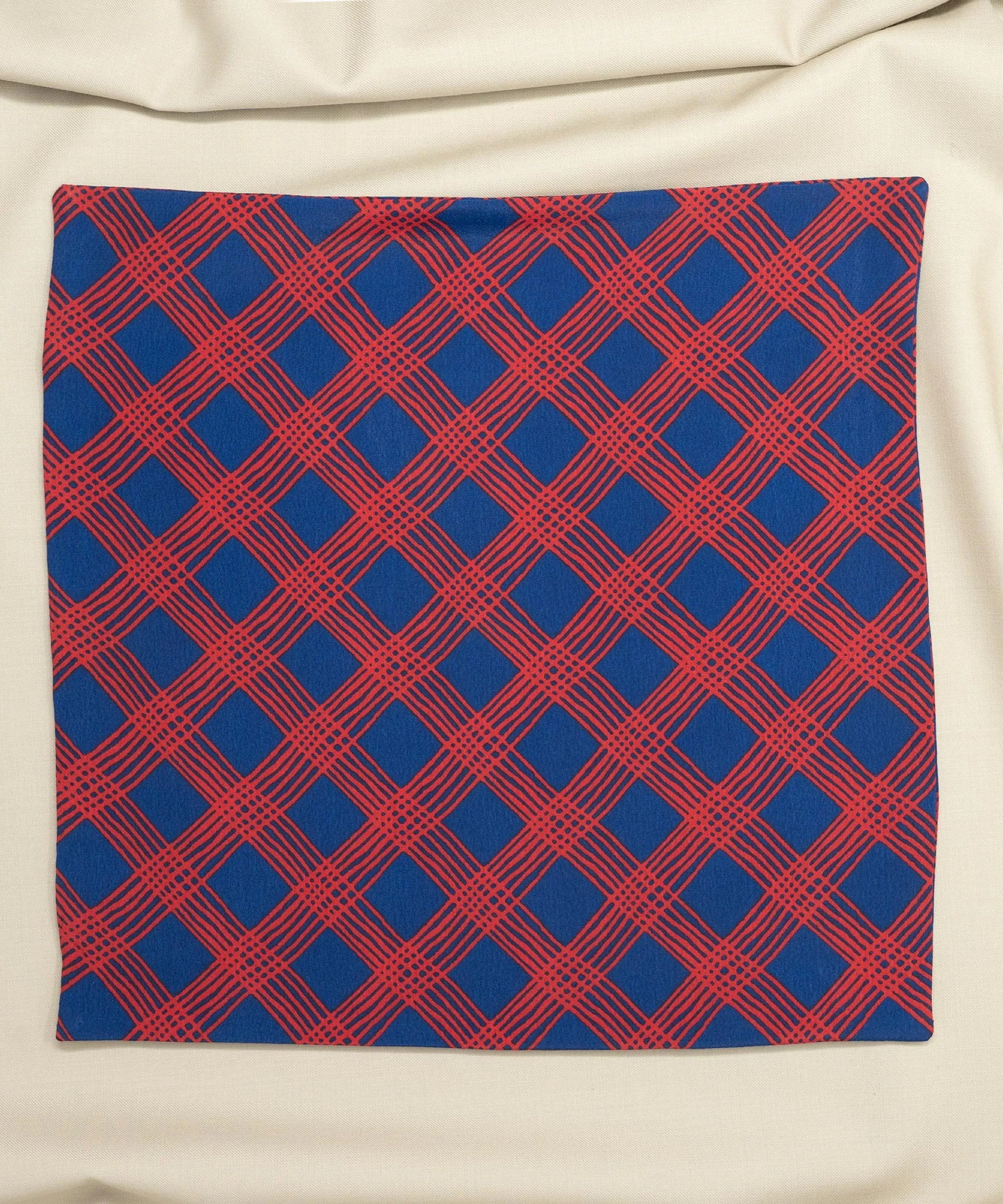 Old School Geometric Blue Pocket Square