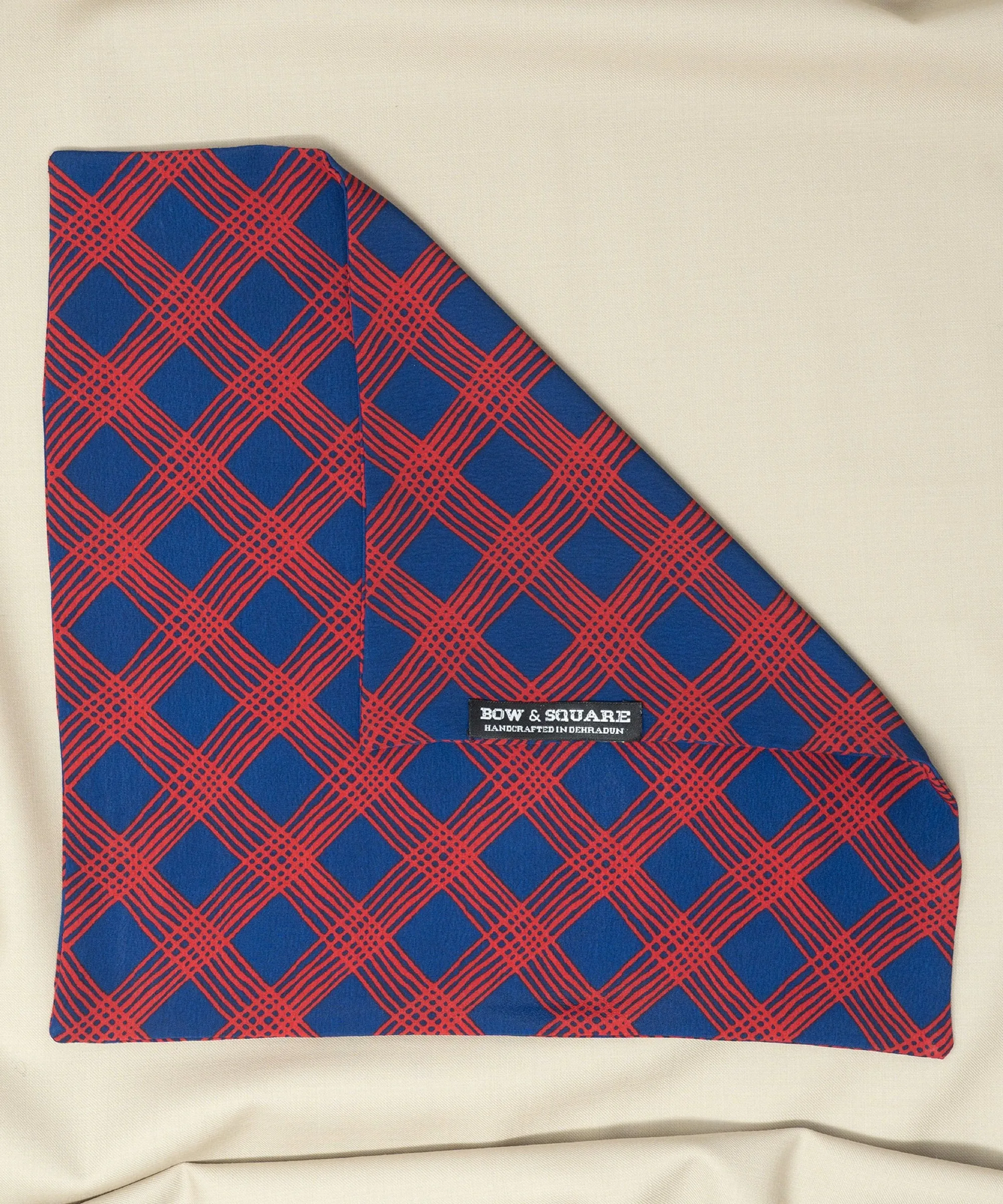 Old School Geometric Blue Pocket Square