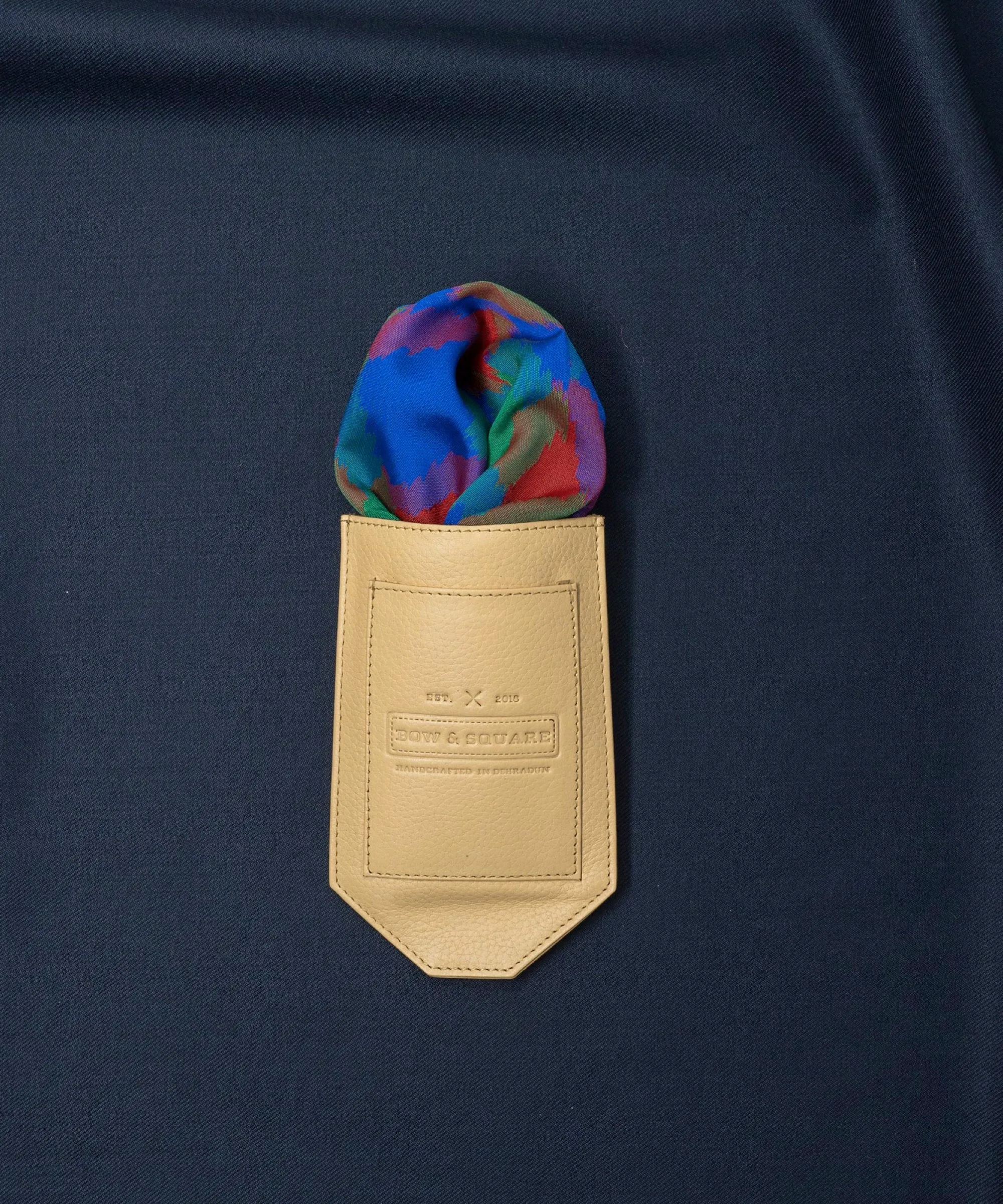 Old School Geometric Blue Pocket Square