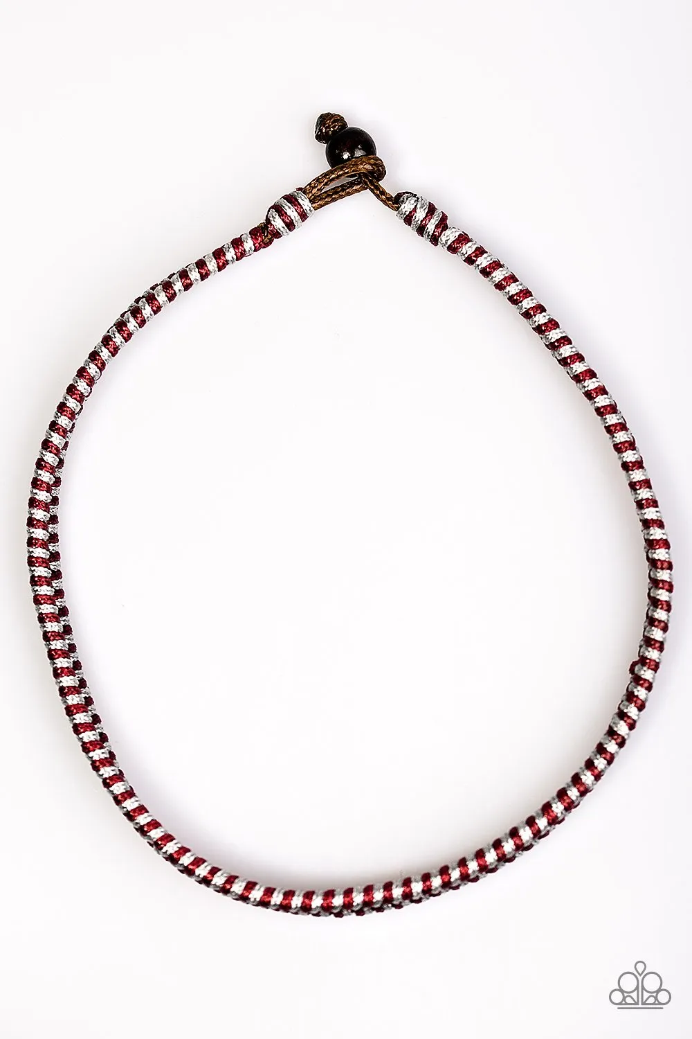 Paparazzi Accessories  - Traversing Mountains  #M8 Peg - Urban Red Grey Necklace