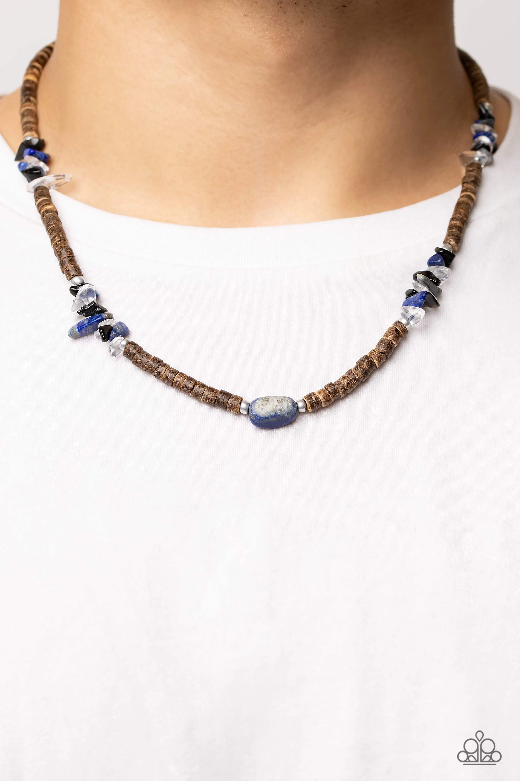 Paparazzi Stony Survivor - Blue Urban Necklace