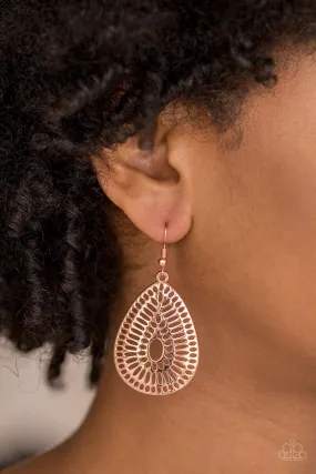 Paparazzi You Look GRATE! Copper Earrings