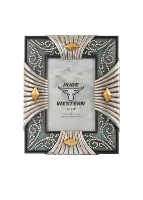 Pure Western Silver Look 4-Side Picture Frame