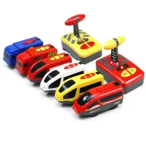 RC Electric Train Set With Carriage Sound and Light Express Truck FIT Wooden Track Children Electric Toy Kids Toys