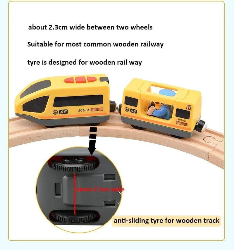 RC Electric Train Set With Carriage Sound and Light Express Truck FIT Wooden Track Children Electric Toy Kids Toys