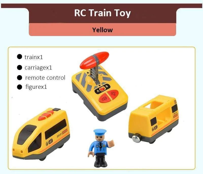 RC Electric Train Set With Carriage Sound and Light Express Truck FIT Wooden Track Children Electric Toy Kids Toys