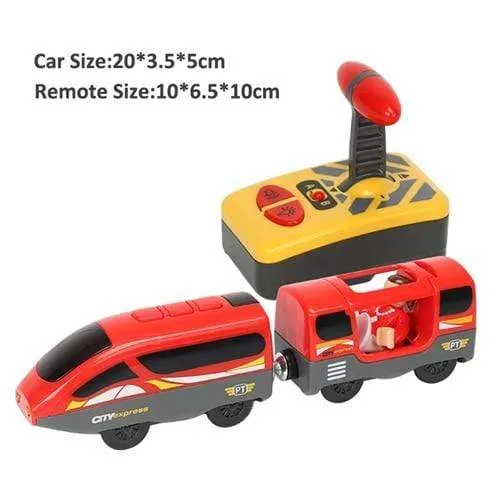 RC Electric Train Set With Carriage Sound and Light Express Truck FIT Wooden Track Children Electric Toy Kids Toys