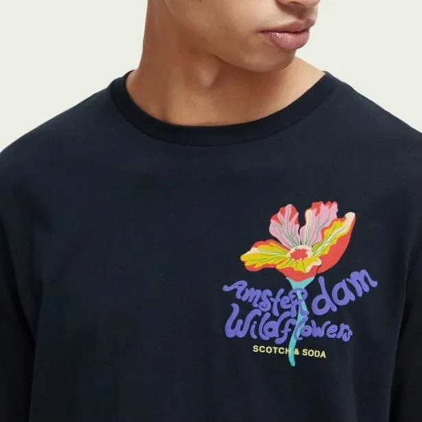 Scotch & Soda Forever Summer Artwork Crewneck Tee (Black) 171694