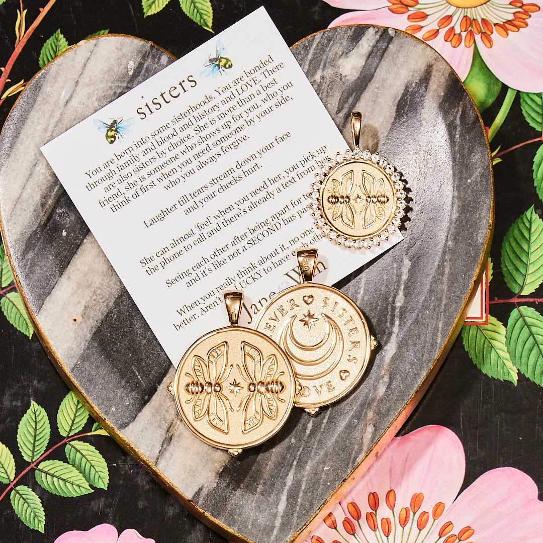 SISTERS Forever Petite Embellished Coin Pendant