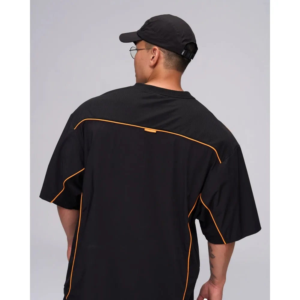 TEAMJOINED JOINED URBAN PANELED EXTRA-OVERSIZED JERSEY-BLACK/ORANGE