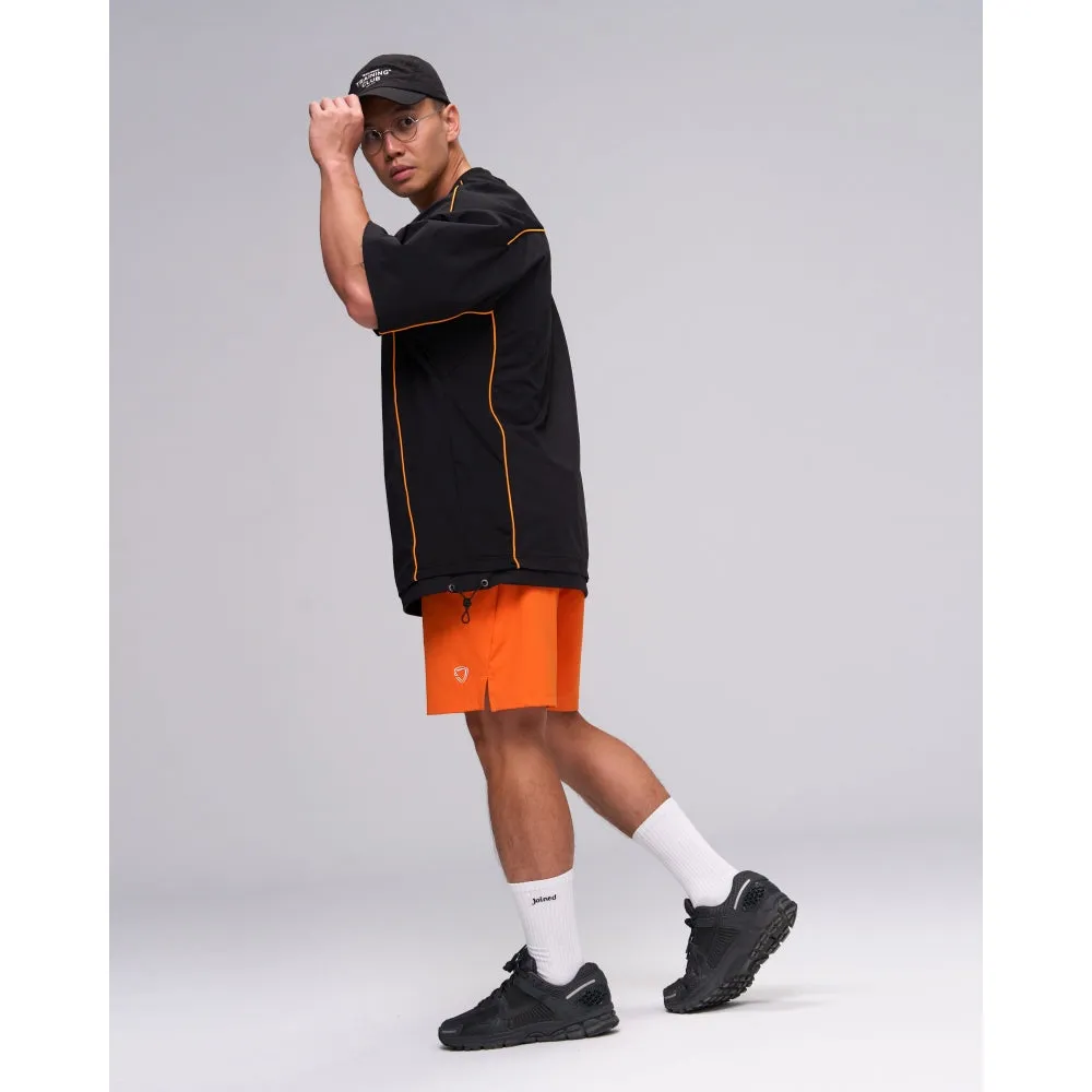 TEAMJOINED JOINED URBAN PANELED EXTRA-OVERSIZED JERSEY-BLACK/ORANGE