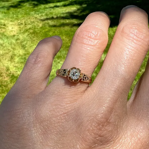 Victorian Engagement Ring, Old Euro 0.35ct