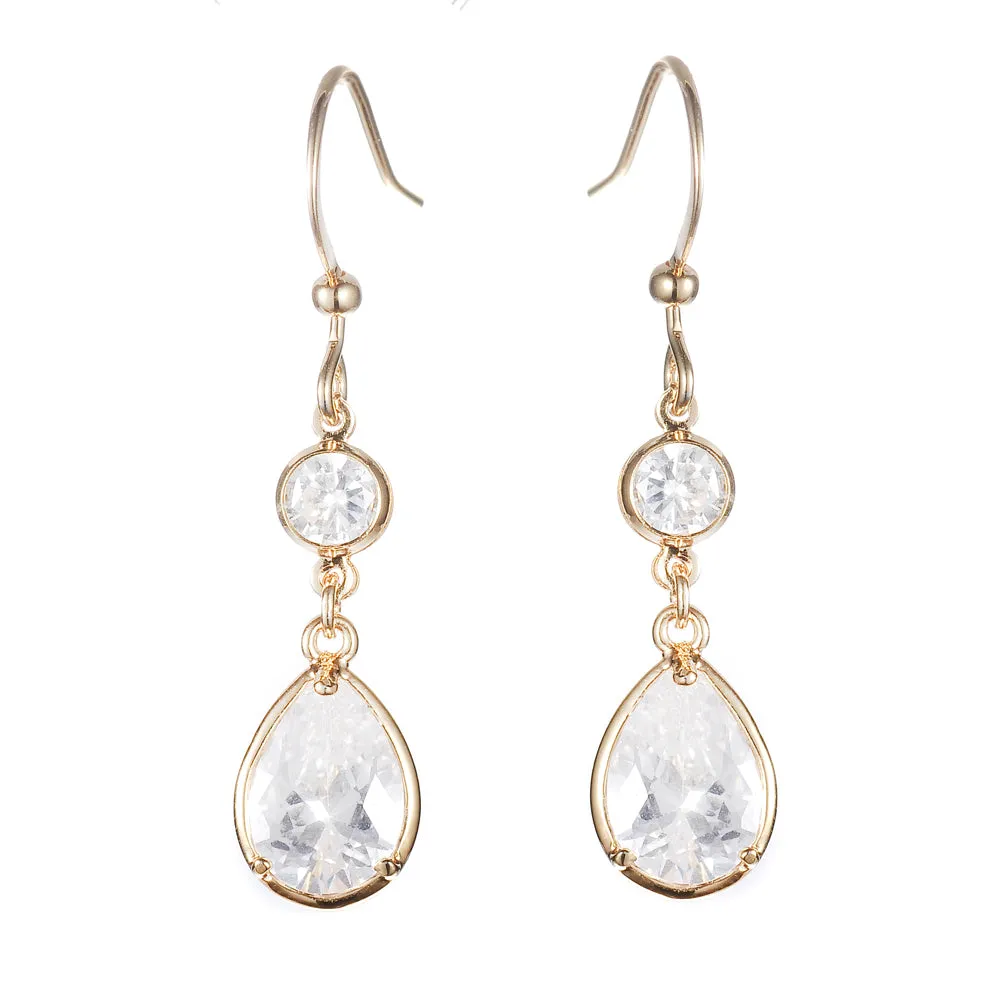 Women's Fashion CZ Dangle Drop Earring