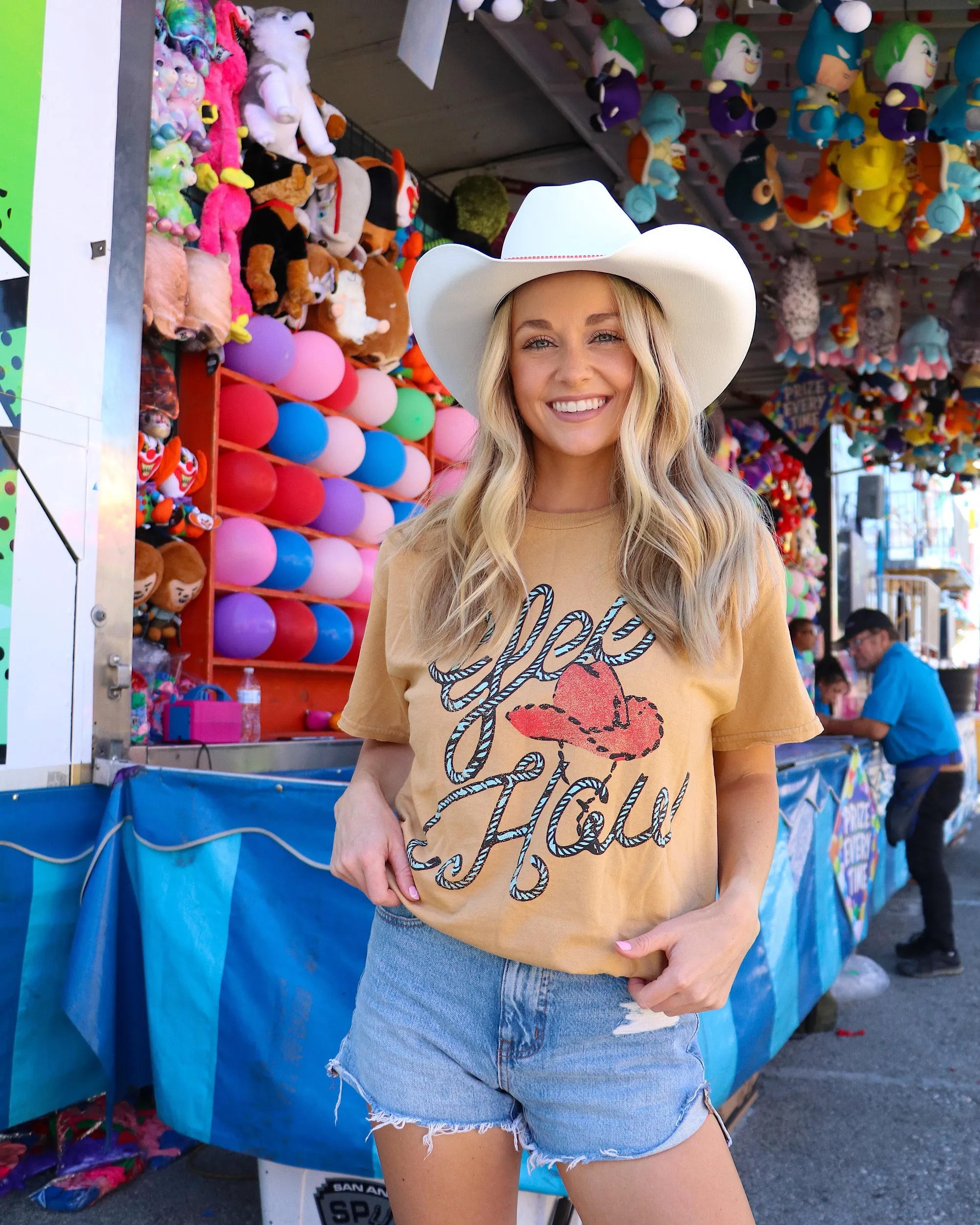 Yee Haw Old Gold Thrifted Tee